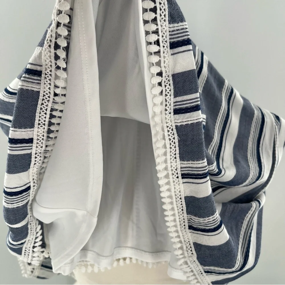 Luxology Dress Striped Off the Shoulder Short Sleeves Ruffle Coastal Nau… - Picture 11 of 13